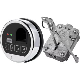 MOUNT EMP Fingerprint Safe lock Replacement Chrome Lock & Right Swing Bolt Lock 2 Keys