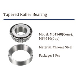 Kozelo 1pcs M84548/M84510 Tapered Roller Bearing - [1 Inch x 2.25 Inch x 0.765 Inch] Chrome Steel Bearing Cone and Cup Set for Conveyor System Use