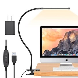 Desk Lamp, iZell LED Desk Lamps for Home Office with Clamp [77 LEDs Light with 3 Color Modes & 10 Brightness Levels] Flexible Gooseneck LED Book Lights, Easy Clip on Reading Light for Headboard