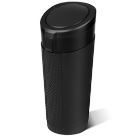 LCMWHOP Car Trash Can Bin with Lid - Mini Car Garbage Can Cup Holder-Black Small Leakproof Vehicle Trash Garbage Can Bin-Automotive Car Organizers and Storage for Back Seat SUV Truck Accessories