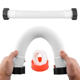 2PCS Flexible Water Pool Hose Set for Filter Pump and Saltwater Systems(White)