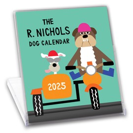 R. Nichols Dog Desk Calendar 2025 - Standing Monthly Desktop Calendars For Home & Office, 5-Inch x 5.5-Inch