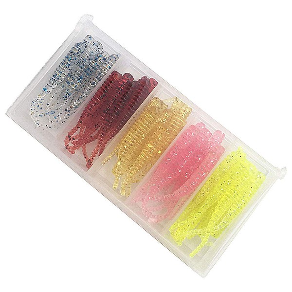50 Pcs Soft Plastic Fishing Lures Worms Lure Plastic Fishing