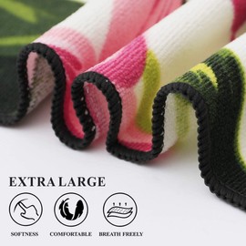 Genovega Oversized Terry Beach Towel 36 x 72 in Soft Extra Large Big Pool Swim Towels for Adults XL Clearance Big Travel Blanket Cruise Vacation Accessories Essentials Lounge Chair Cover Red Flowers