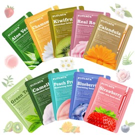 KUIRUNRX® 10 Piece Face Mask Set, Face Mask, Daily Care Face Masks, Moisturising Masks for Various Skin Needs, Spa Skin Care, Soothes, Hydrate