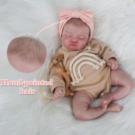 #FallFreshness [WOOROY] Lifelike Reborn Baby Doll 20" Realistic Design with Soft Cloth Body Hand-painted Hair Perfect for Kids Ages 3+ Birthday & Christmas Gift