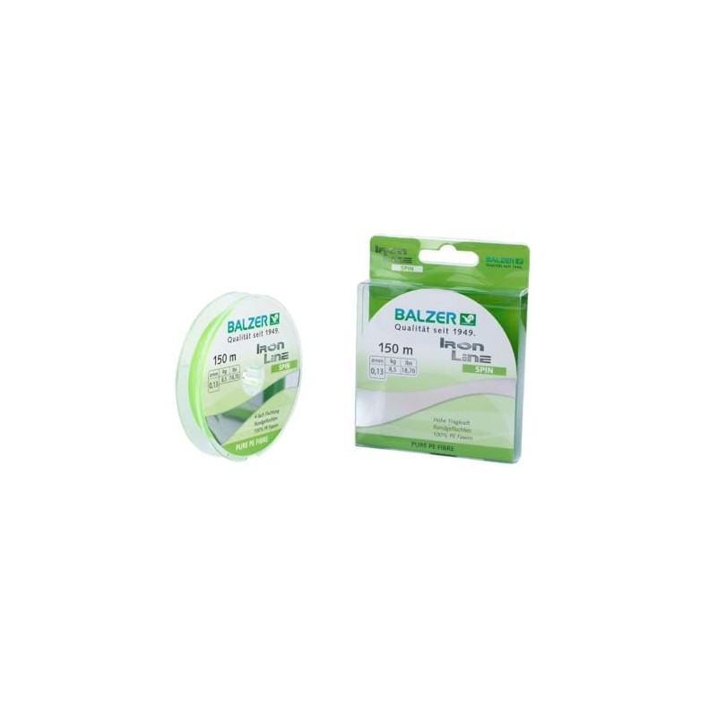 Balzer Iron Line Spin 4-Way Braided Fishing Line Colour: Chartreuse