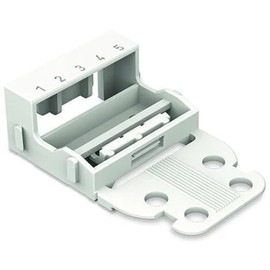WAGO Mounting carrier; for 5-conductor terminal blocks; 221 Series - 4 mm²; with snap-in mounting foot for vertical mounting; white, 221-525 (10 pcs)