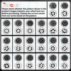 JEUCLEL 536 Wheel Locking Nut Key Compatible with VW VAG Volkswagen, (Socket OD 28mm - ID 25mm), Wheel Lock Nut Socket Adapter, Anti-Theft Lug Nut Removal Tool, Anti-Theft Screw Remover