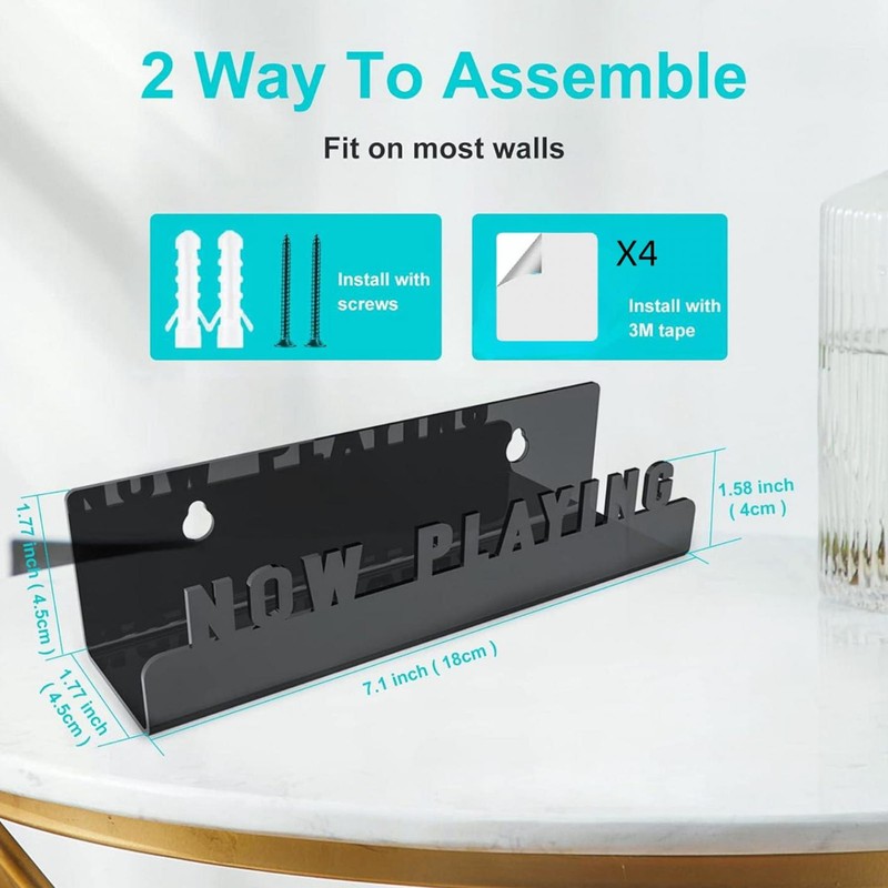 Wall Mount Record Storage Shelf Acrylic Album Record Holder Display