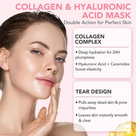 Collagen Face Mask Collagen Night Wrapping Mask Korean Skincare Overnight, Smoothing and Firming for Radiant Skin, Intensely Moisturising, Also Suitable for Sensitive Skin