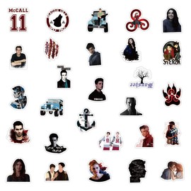 TV Show Teen Wolf Stickers for Laptop (50 Pieces), Gift for Children, Teens, Adults, Boys, Stickers for Water Bottles, Vinyl Stickers for Bicycle, Scrapbooking, Skateboard, Car, Motorcycle