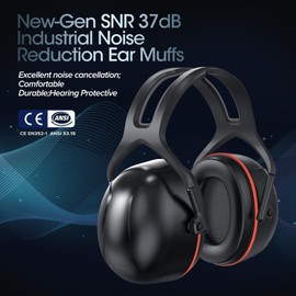 [New-Gen]37dB Highest Noise Reduction Ear Muffs,Super Strong Noise Cancelling,Coquille Antibruit Pour Adulte, Adjustable Hearing Protection Earmuffs, Adult Ear Protection Headphone for Shoot Gun Range