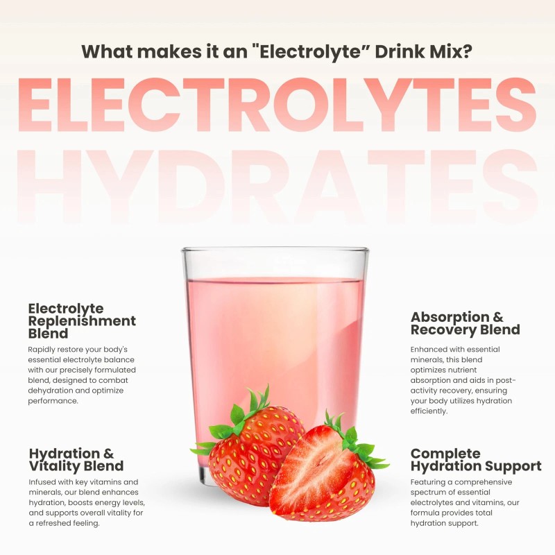 310 Nutrition Electrolyte Powder Strawberry Flavor Pack Of 30 Zero
