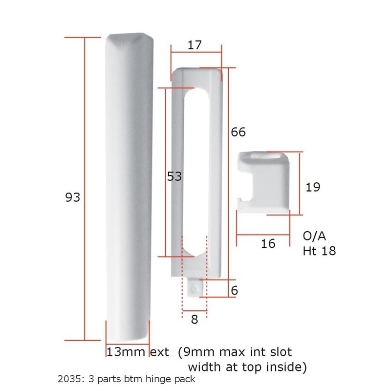 Maco Tilt Turn Window Bottom Hinge White Plastic Covers 3
