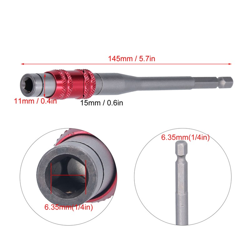 Pivoting Bit Tip Holder Multi Angle Flexible Magnetic Hex Shank