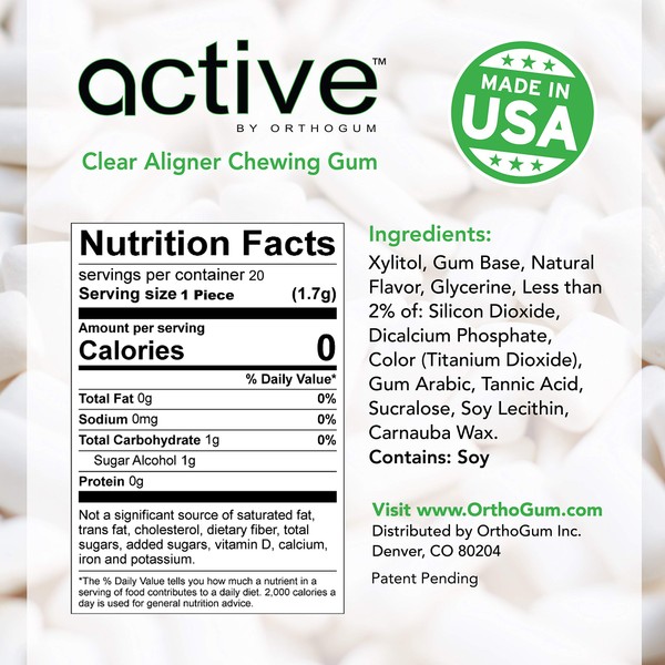 Active Orthodontic Chewing Gum – Sugar-Free, Xylitol Chewing Gum for
