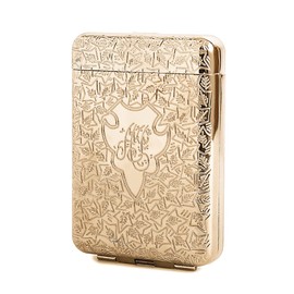 ONEONTA Metal Case Vintage Case - Front Pocket Carrying Case - Premium Storage Box for Women and Men Gift, Holds 12, up to 84mm, Gold