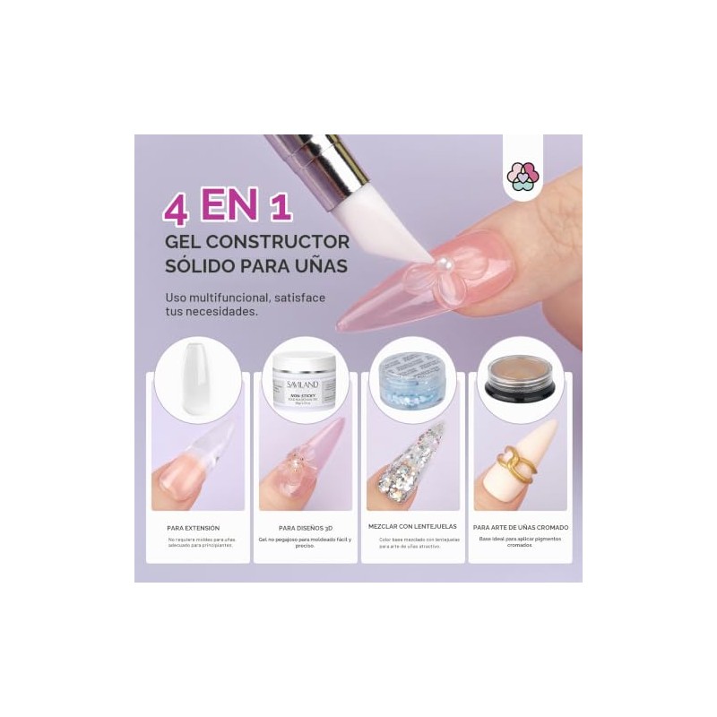 SAVILAND Gel de Uñas Solid Builder - 60G Gel de
