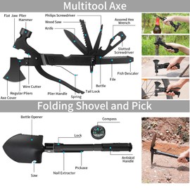 GPUSFAK Emergency Survival Kit and First Aid Kit, Camping First Aid Survival Kit with Molle Pouch for Preparedness Outdoor Adventure, Black