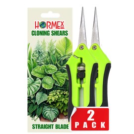 Hormex Cloning Shears - Precision straight-blade shears designed for clean, accurate cuts, ideal for plant cuttings and pruning. Durable, ergonomic and easy-to-use with lock - (2 Pack)