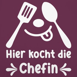 Shirtracer - Apron - Cooking Apron - Damen 1 - Hier kocht die Chefin, 3 Aubergine