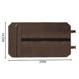 Tool Roll Bag, Durable, Waxed Canvas, Tool Roll Bag, Multi-Purpose Tool Bag, (L) 63.5 cm x (H) 36.5 cm, Grey