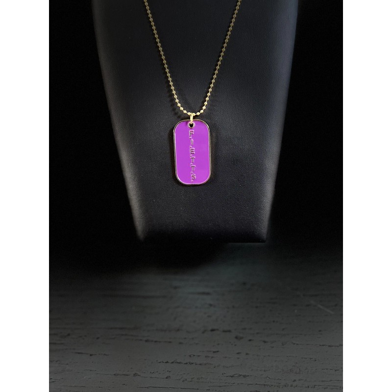 D9 Greeks Omega Psi Phi Double Sided Dog Tag Purple