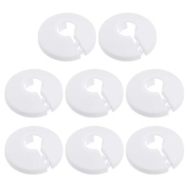 sourcing map Pipe Flange 13 mm Polypropylene Radiator Shield Water Pipe Cover Decoration White Pack of 8