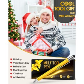 Stocking Stuffers for Men, Gifts for Him, Multitool Pen Christmas Birthday Present, Ideas for Guys Husband Who Have Everything, Tools Cool Gadgets Birthday, White Elephant for Adults Women Dad Grandpa