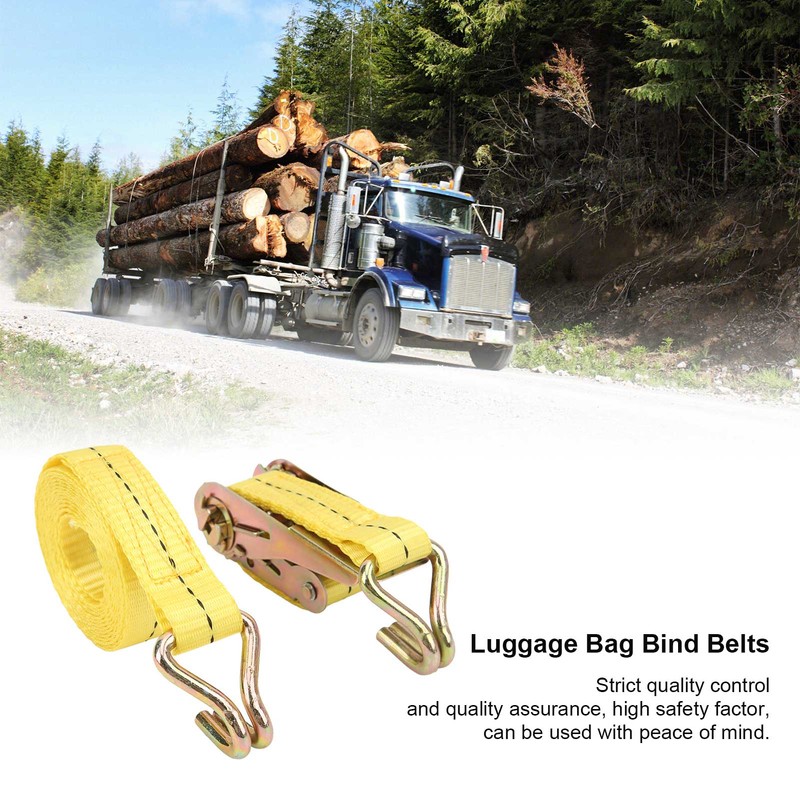 Porable Tensioning Belts Adjustable Cargo Straps Ratchet TieDown Luggage Bag