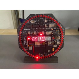 DIYCHRIS Hyper Clock DIY Soldering Kit Premium - Learn to Solder - Build your own clock