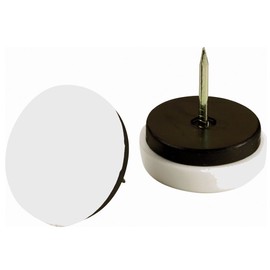 Shepherd Hardware 9447 7/8-Inch Nail On Cushioned Furniture Glides, Plastic Base, 4-Pack,White
