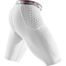 McDavid Mens Compression Shorts, Football Padded Shorts Girdle, 3 HEX Pads, Hips & Tailbone Protection w/ Cup Pocket