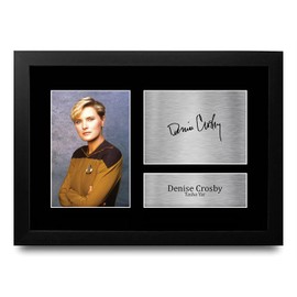 HWC Trading FR A4 Denise Crosby Star Trek Tasha Yar Gifts Printed Signed Autograph Picture for TV Show Fans - A4 Framed