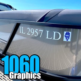 1060 Graphics - Custom Made Boat Registration Numbers or Boat Name (2 Sets) Marine Vinyl Letteing Sticker Decals