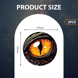 MLY 2PCS Beast Eyes Headlight Decals for J-eep, 3D Stereo Beast Eye Headlight Stickers, Cool Car Body Headlights Window Bumpers Decorative Decals, Compatible with Wrangler and Most Cars (Orange)