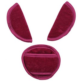 Universal Belts Pads Shoulder Strap and Crotch Fits Most car seat Straps (Fuchsia)