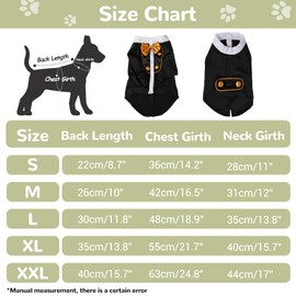 Dog Tuxedo, Formal Dog Costume Wedding Attire Party Gold Bow Tie Suit, Dog Outfit for Small Medium Large Dogs Cats, New Year Pet Costumes Birthday Dogs Clothing Christmas Apparel (X-Large)