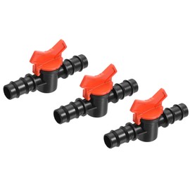 sourcing map Ball Valve 19mm Barb Connector Shut Off Switch Plastic for Irrigation Drip Tube 3 Pack