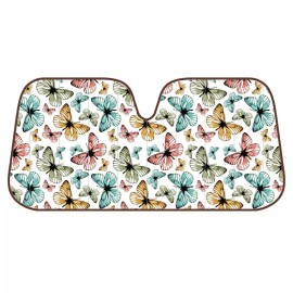 Wholesale Auto Accessories ⭐️⭐️⭐️⭐️⭐️ Butterfly Sunshade Fits Toyota Windshield Sun Shade Gift Universal