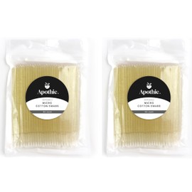 Apothie 200PCS Disposable Micro Applicator Brush (200 Pieces, Yellow Crystal)– Lash Glue Microswabs for Eyelash Extensions, Cotton Brush Swab for Applying Makeup, Microfiber Tips