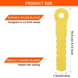 VinneMOO 70289A 14867B Replacement Nylon Head Blades Compatible with Weed Warrior Push-N-Load 3-Blade Trimmer Head and Pivotrim Hybrid 2-N-1 Universal Fit Head(30Pack)