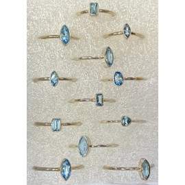 Natures Creations Sterling silver stackable  ring size 10 Swiss Blue Topaz