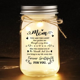 Calibron Gifts for Mom from Daughter Son, Mom Birthday Gifts Mason Jar Night Light, Birthday Retirement Gift for Mother Home Decorative Jars