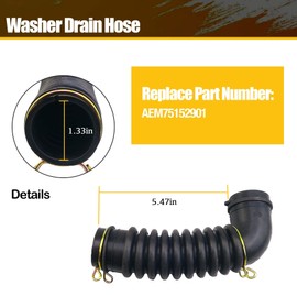 AEM75152901 Washer Drain Hose Fit for LG Washer Machine Models WT7800CV WT7800CW WT7900HBA WT7880HWA WT7405CW and More
