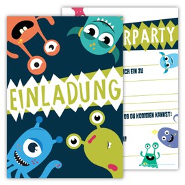 Children's Birthday Party Invitations for Boys or Girls (Assorted Designs Pack of 12)