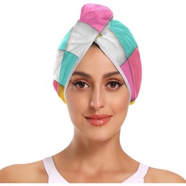 Color Square - Toalla de microfibra para el cabello rizado, con botón para todos los pelos, para toallas de pelo de microfibra para el cabello, paquete de 2