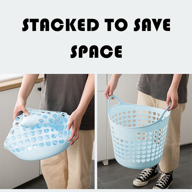 BANEBOR Portable Laundry Hamper with Handles - Foldable Rectangle Clothes