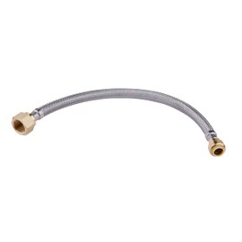 EFIELD - Conector flexible de 15 pulgadas de longitud, ajuste a presión, 1/2 x 3/4 pulgadas, FIP, manguera de calentador de agua de acero inoxidable trenzada de empuje para conectar